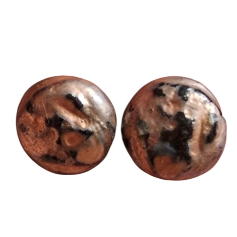 💥4 For $20💥Vintage Copper and Black Stud Clip On Earrings